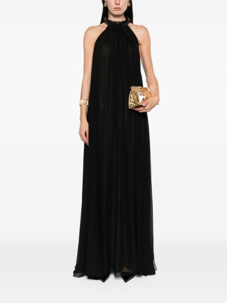 Křišťálové hedvábné večerní šaty Tom Ford černé