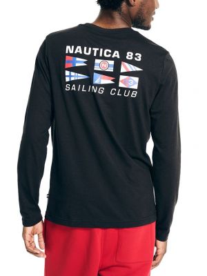 Классическая футболка с длинным рукавом Nautica черная