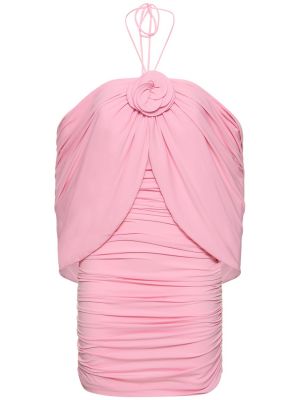 Drapírozott jersey mini ruha Magda Butrym rózsaszín