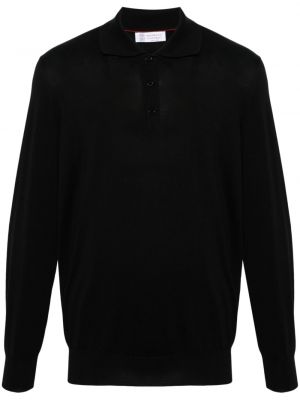 Medvilninis polo marškinėliai Brunello Cucinelli juoda