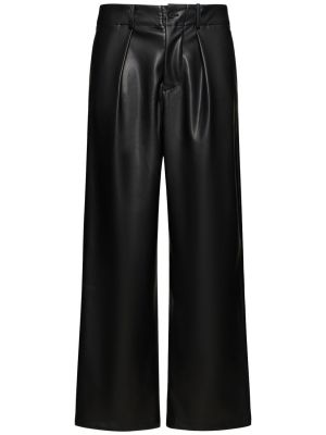 Kožené kalhoty z imitace kůže The Frankie Shop černé