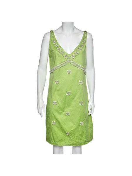 Sukienka bawełniana Moschino Pre-owned zielona