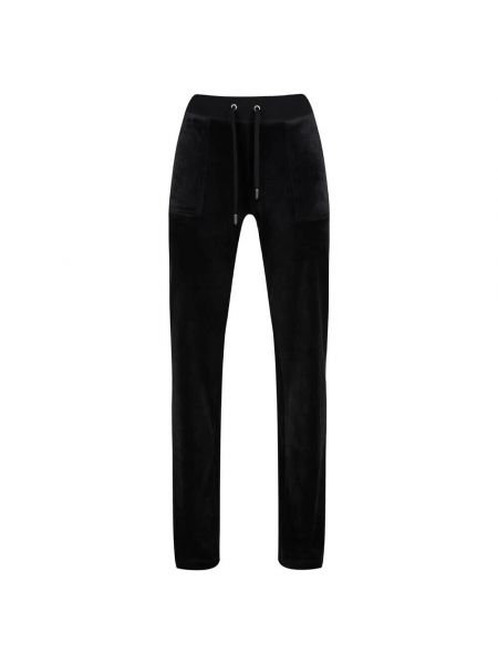 Welurowe spodnie sportowe Juicy Couture czarne