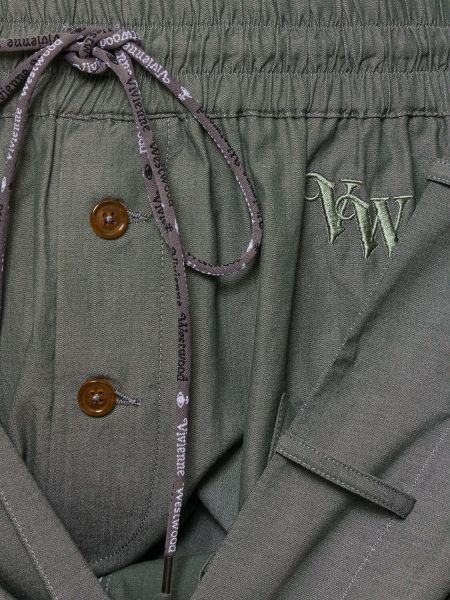 Puuvillased klassikalised püksid Vivienne Westwood khaki