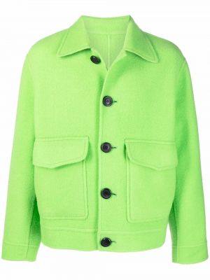 Fleece πουκάμισο Ami Paris πράσινο