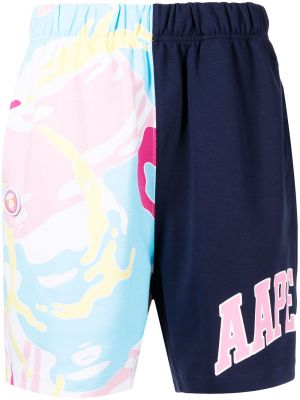 Pantaloncini con stampa camouflage Aape By *a Bathing Ape® blu