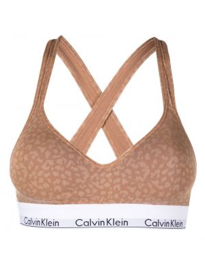 Leopárdmintás pamut bralette melltartó nyomtatás Calvin Klein Underwear