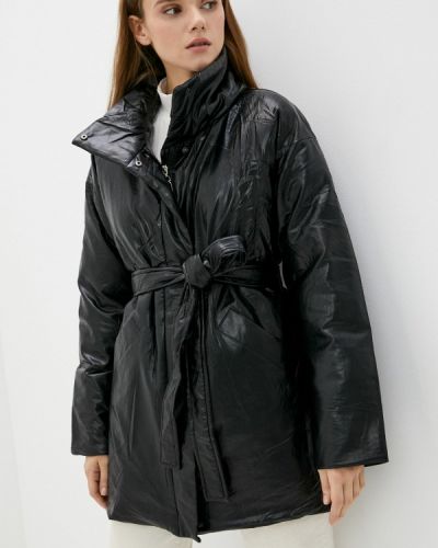 Утепленная кожаная куртка Fadjo черная