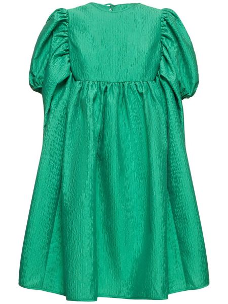 Mini obleka z puhastimi rokavi Cecilie Bahnsen zelena