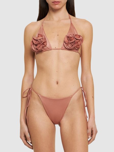 Bikini cu model floral Magda Butrym roz