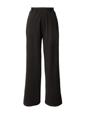 Jednofarebné nohavice s výšivkou s vysokým pásom 10days - čierna