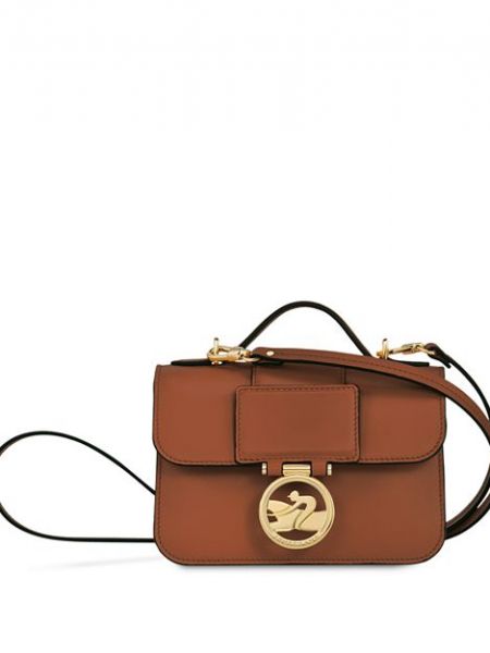Кожаная мини сумочка Longchamp коричневая