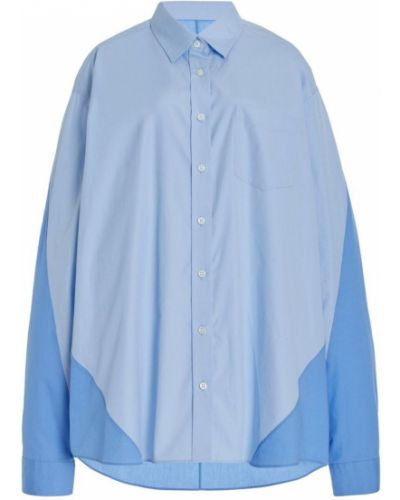 Koszula bawełniana oversize Peter Do niebieska