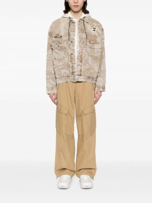 Jeansjacke mit kapuze mit print mit camouflage-print Aape By *a Bathing Ape® braun