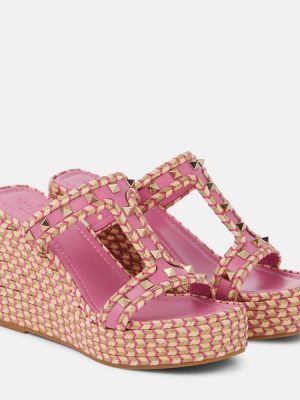Sandale cu pană Valentino Garavani roz