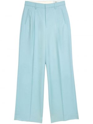 Plisované vlněné kalhoty Ami Paris modré