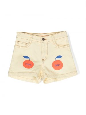 Shorts di jeans con stampa Tiny Cottons giallo