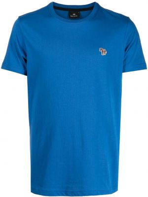 Памучна тениска с принт зебра Ps Paul Smith синьо
