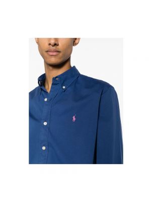 Koszula bawełniana Ralph Lauren niebieska