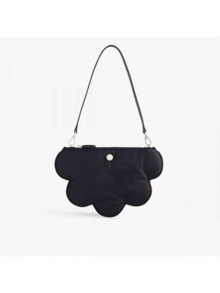 Атласная сумка на плечо daisy, украшенная жемчугом Simone Rocha черный