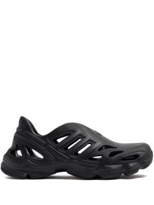 Sneakerși cu șireturi din dantelă din piele Adidas NMD negru