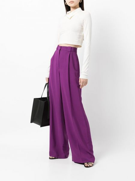 Pantalones de cintura alta bootcut Shanghai Tang violeta