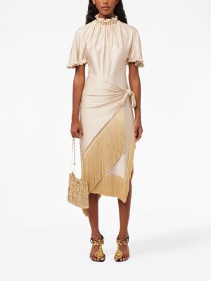 Asymetrické sukně s třásněmi Paco Rabanne bílé