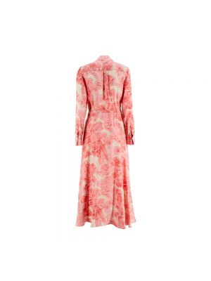 Vestido largo de seda con estampado Kiton rosa