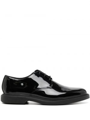 Обувки в стил дерби с връзки с ток с нисък ток Boss черно