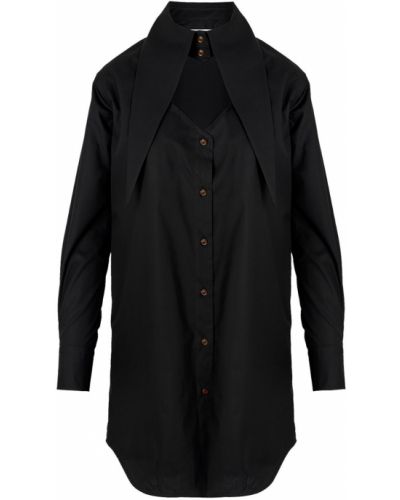 Bavlnené mini šaty so srdiečkami Vivienne Westwood čierna