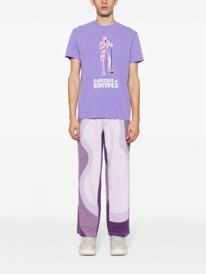 Rovné kalhoty s abstraktním vzorem Kidsuper fialové