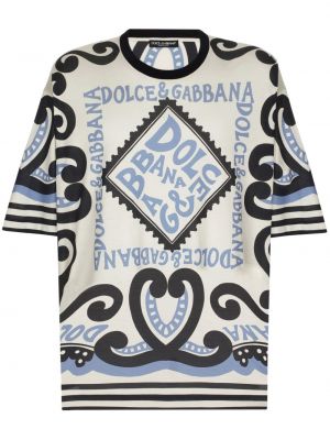 Raštuotas šilkinis marškinėliai Dolce & Gabbana