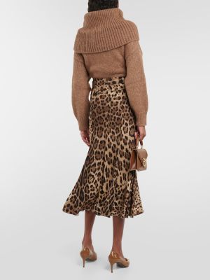 Falda larga leopardo con estampado leopardo Dolce&gabbana