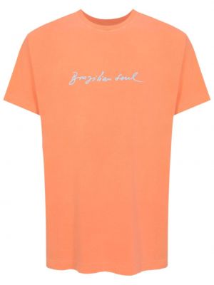 Pamut póló Osklen narancsszínű