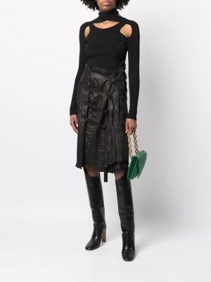 Kožená sukně Jean Paul Gaultier Pre-owned hnědé