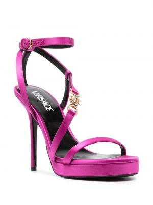 Saténové sandály Versace růžové