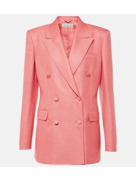 Ipek yün kruvaze blazer Gabriela Hearst pembe