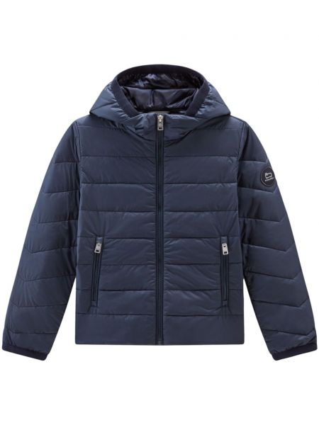 Pitkä takki tytöille Woolrich Kids sininen