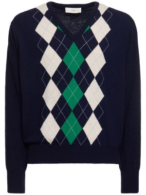 Пуловер с v-образно деколте Dunst синьо