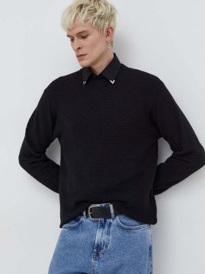 Pamučni pulover Hugo crna