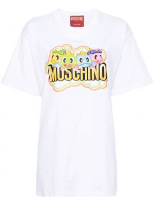 Pamut póló Moschino fehér