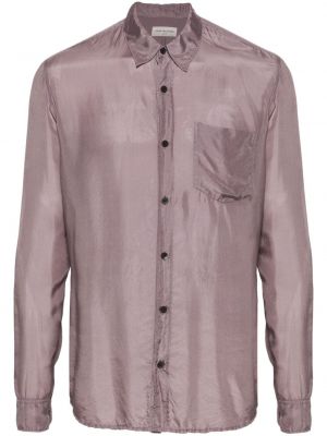 Hedvábná košile Dries Van Noten fialová