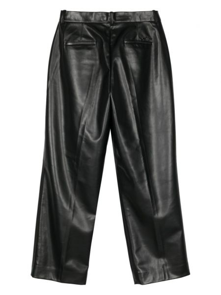 Plisované rovné kalhoty Calvin Klein černé