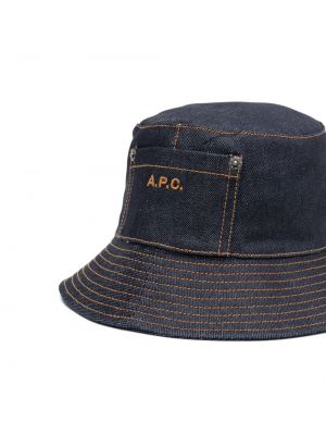 Haftowany kapelusz A.p.c. niebieski