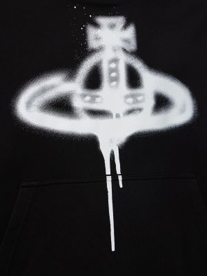 Pamut kapucnis melegítő felső nyomtatás Vivienne Westwood fekete