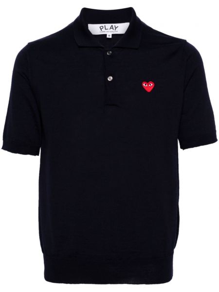 Poloshirt i uld Comme Des Garçons Play blå