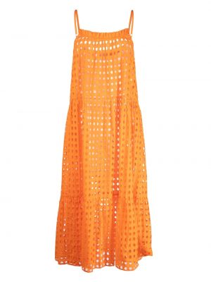 Pruhované bavlněné plážové šaty Solid & Striped - oranžová