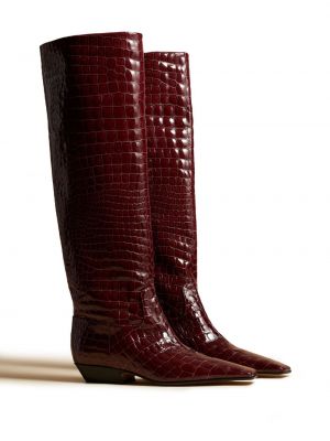 Kožené kotníkové boty Khaite červené