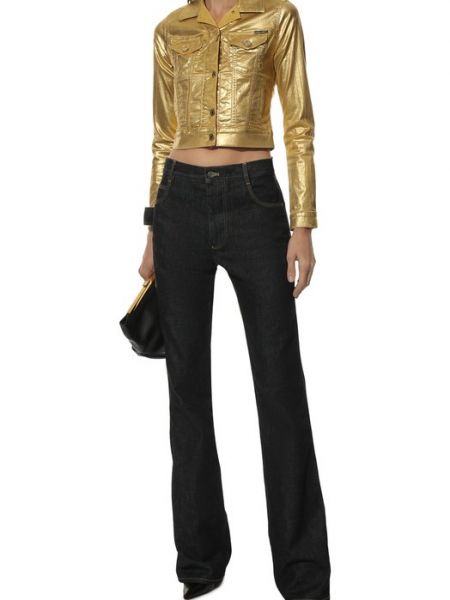 Джинсовая куртка Dolce & Gabbana золотая