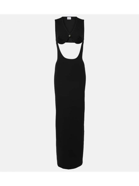 Μάξι φόρεμα από ζέρσεϋ Jean Paul Gaultier μαύρο
